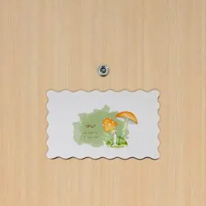 שלט לדלת דגם גלים בעיצוב 'פטריות' + הדפסה אישית
