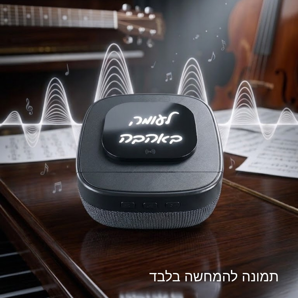 רמקול בלוטוס איכותי בשילוב מעמד הטענה אלחוטי לסלולר עם הקדשה אישית